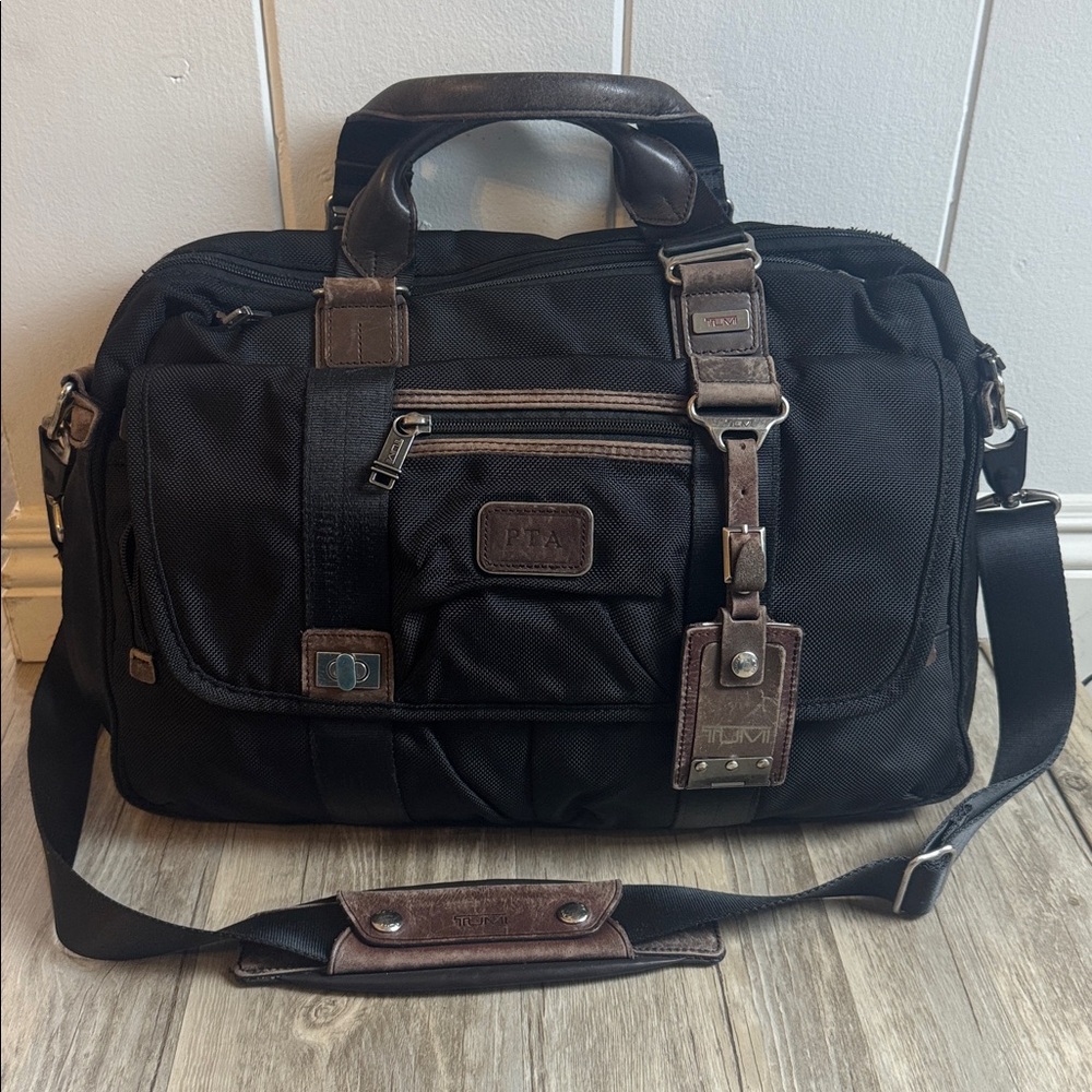 TUMI Alpha Black Ballistic Nylon Laptop Briefcase Messenger Bag